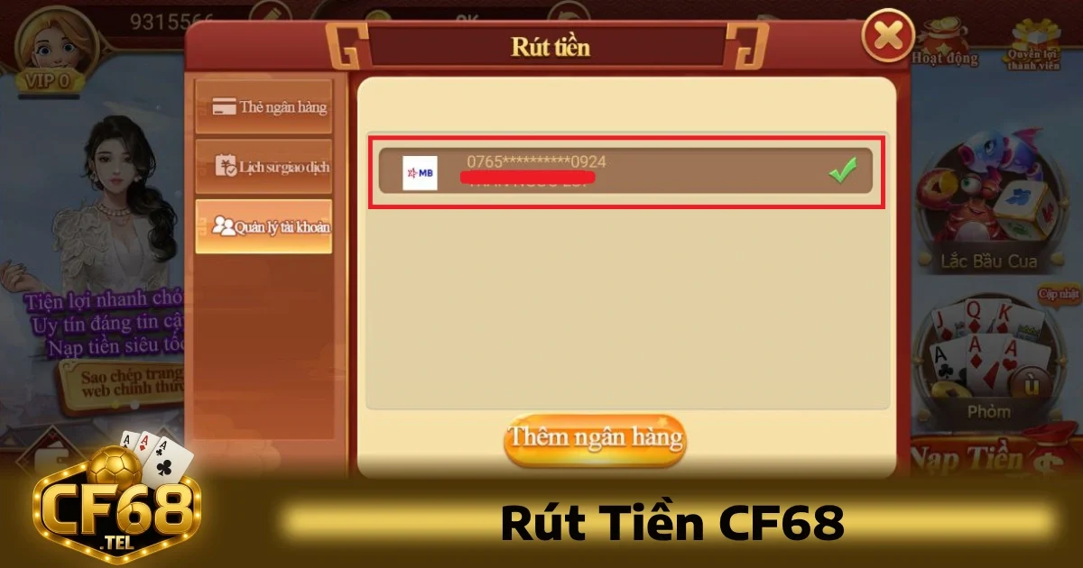 Các vấn đề thường gặp khi rút tiền CF68 và cách khắc phục